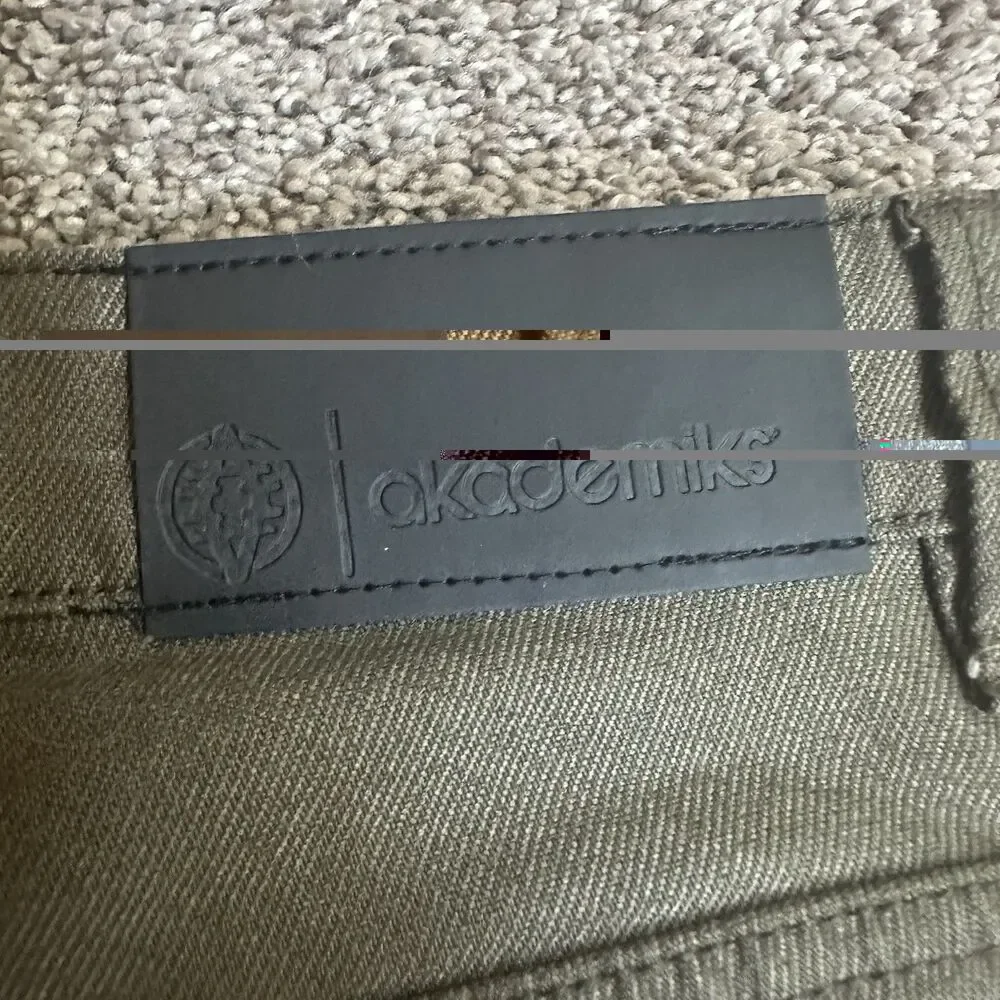 Akademiks Mens 36x30 Green Zipper Ankle Jeans Denim Streetwear Y2K Straight Leg